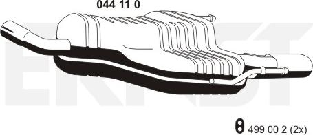 ERNST 044110 - Izplūdes gāzu trokšņa slāpētājs (pēdējais) autodraugiem.lv
