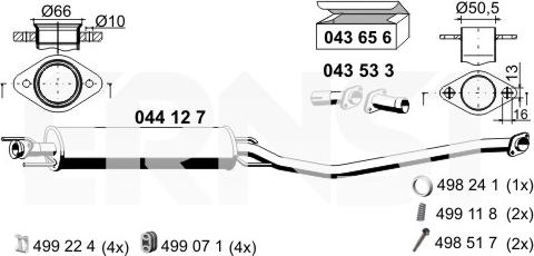 ERNST 044127 - Vidējais izpl. gāzu trokšņa slāpētājs autodraugiem.lv