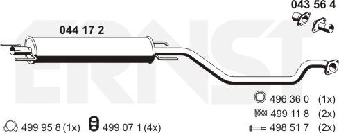ERNST 044172 - Vidējais izpl. gāzu trokšņa slāpētājs autodraugiem.lv