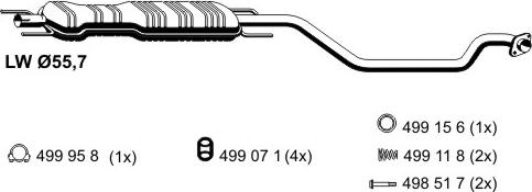 ERNST 042086 - Vidējais izpl. gāzu trokšņa slāpētājs autodraugiem.lv
