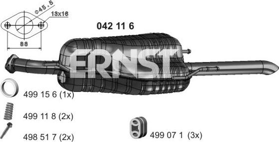 ERNST 042116 - Izplūdes gāzu trokšņa slāpētājs (pēdējais) autodraugiem.lv