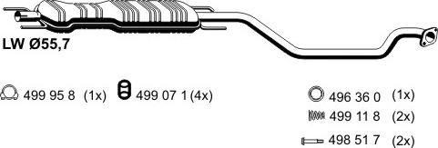ERNST 054065 - Vidējais izpl. gāzu trokšņa slāpētājs autodraugiem.lv
