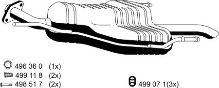 ERNST 054119 - Izplūdes gāzu trokšņa slāpētājs (pēdējais) autodraugiem.lv