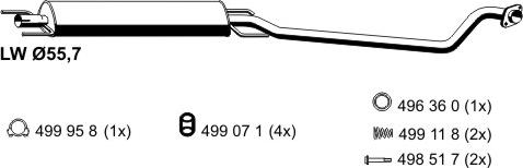ERNST 054126 - Vidējais izpl. gāzu trokšņa slāpētājs autodraugiem.lv