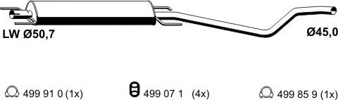 ERNST 054263 - Vidējais izpl. gāzu trokšņa slāpētājs autodraugiem.lv