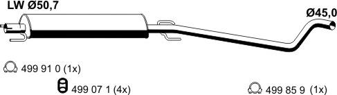 ERNST 055147 - Vidējais izpl. gāzu trokšņa slāpētājs autodraugiem.lv