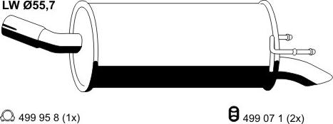 ERNST 056045 - Izplūdes gāzu trokšņa slāpētājs (pēdējais) autodraugiem.lv