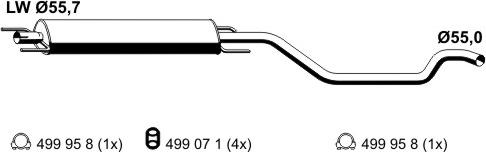 ERNST 056038 - Vidējais izpl. gāzu trokšņa slāpētājs autodraugiem.lv