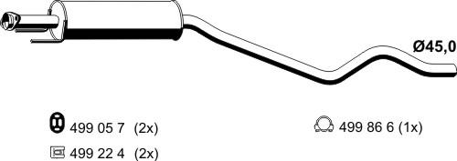 ERNST 052146 - Vidējais izpl. gāzu trokšņa slāpētājs autodraugiem.lv