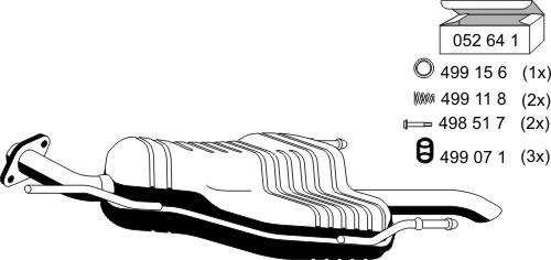 ERNST 052160 - Izplūdes gāzu trokšņa slāpētājs (pēdējais) autodraugiem.lv