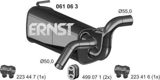ERNST 061063 - Izplūdes gāzu trokšņa slāpētājs (pēdējais) autodraugiem.lv