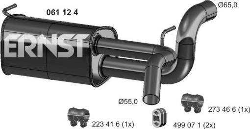 ERNST 061124 - Izplūdes gāzu trokšņa slāpētājs (pēdējais) autodraugiem.lv