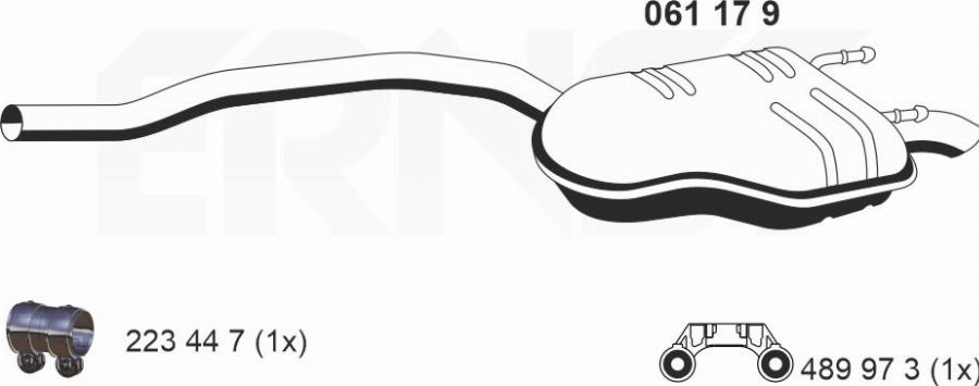 ERNST 061179 - Izplūdes gāzu trokšņa slāpētājs (pēdējais) autodraugiem.lv