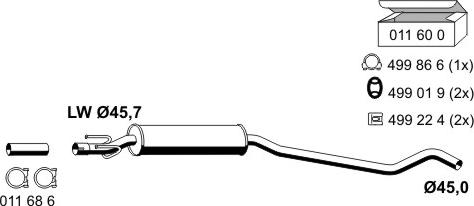 ERNST 011075 - Vidējais izpl. gāzu trokšņa slāpētājs autodraugiem.lv
