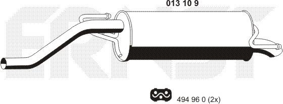 ERNST 013109 - Izplūdes gāzu trokšņa slāpētājs (pēdējais) autodraugiem.lv