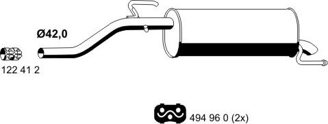 ERNST 012164 - Izplūdes gāzu trokšņa slāpētājs (pēdējais) autodraugiem.lv