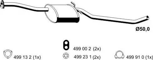 ERNST 024044 - Vidējais izpl. gāzu trokšņa slāpētājs autodraugiem.lv