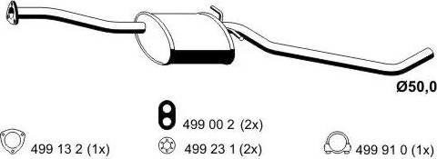 ERNST 024013 - Vidējais izpl. gāzu trokšņa slāpētājs autodraugiem.lv