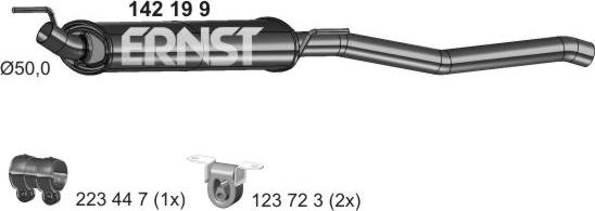ERNST 142199 - Izplūdes gāzu trokšņa slāpētājs (pēdējais) autodraugiem.lv