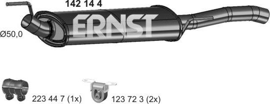 ERNST 142144 - Izplūdes gāzu trokšņa slāpētājs (pēdējais) autodraugiem.lv