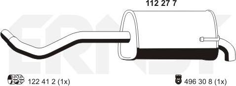ERNST 112277 - Izplūdes gāzu trokšņa slāpētājs (pēdējais) autodraugiem.lv