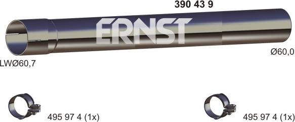 ERNST 390439 - Izplūdes caurule autodraugiem.lv