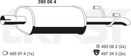 ERNST 390064 - Vidējais izpl. gāzu trokšņa slāpētājs autodraugiem.lv
