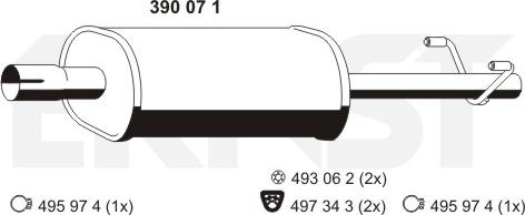 ERNST 390071 - Vidējais izpl. gāzu trokšņa slāpētājs autodraugiem.lv