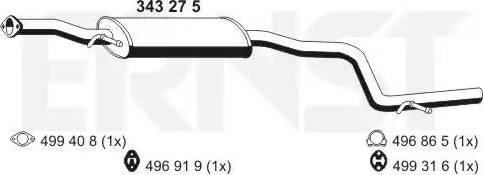 ERNST 343275 - Vidējais izpl. gāzu trokšņa slāpētājs autodraugiem.lv