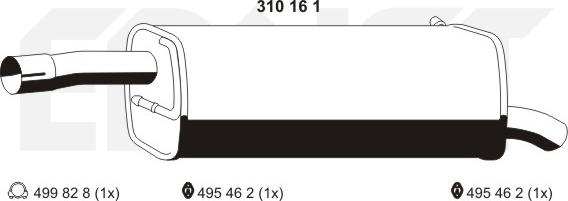 ERNST 310161 - Izplūdes gāzu trokšņa slāpētājs (pēdējais) autodraugiem.lv