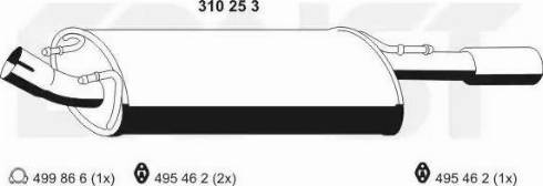 ERNST 310253 - Izplūdes gāzu trokšņa slāpētājs (pēdējais) autodraugiem.lv