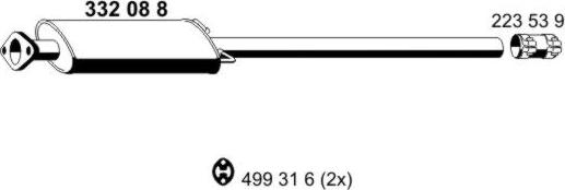 ERNST 332088 - Vidējais izpl. gāzu trokšņa slāpētājs autodraugiem.lv