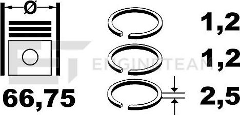 ET Engineteam R1008925 - Virzuļa gredzenu komplekts autodraugiem.lv