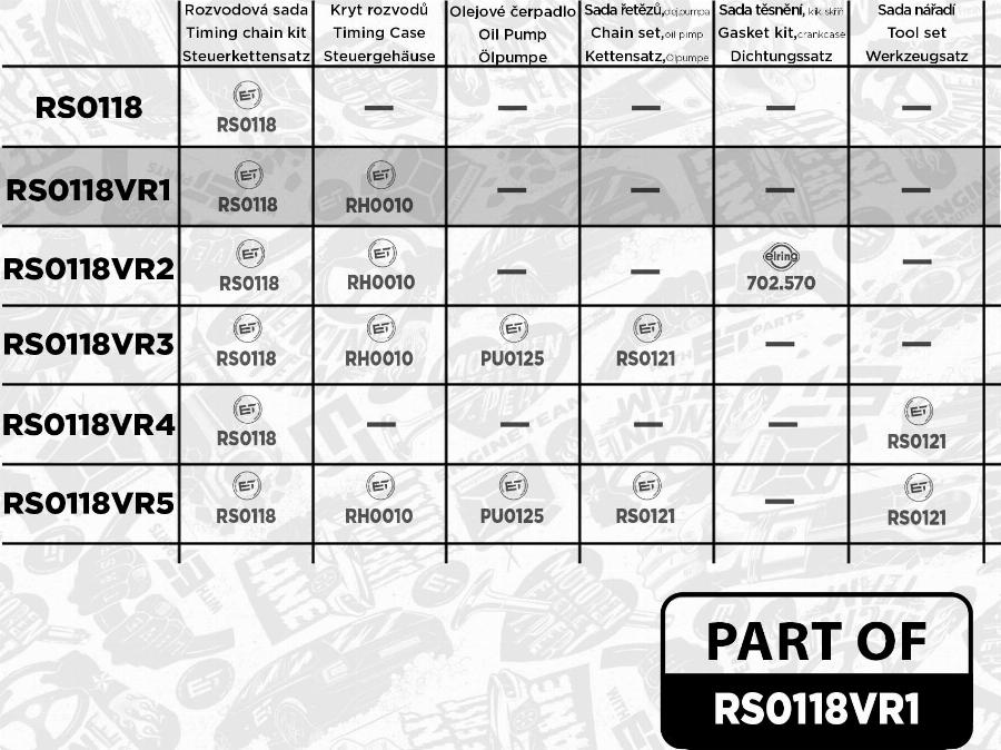 ET Engineteam RS0118VR1 - Sadales vārpstas piedziņas ķēdes komplekts autodraugiem.lv