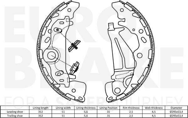 Eurobrake 58492735811 - Bremžu loku komplekts autodraugiem.lv