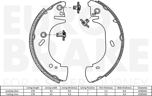 Eurobrake 58492736664 - Bremžu loku komplekts autodraugiem.lv