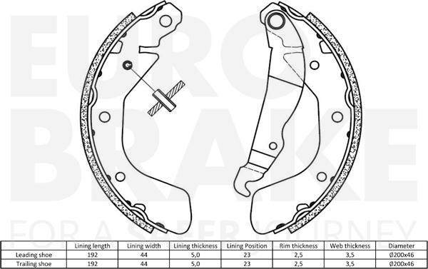 Eurobrake 58492736797 - Bremžu loku komplekts autodraugiem.lv