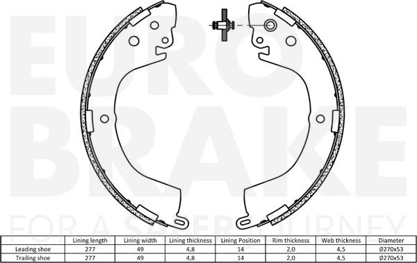 Eurobrake 58492730605 - Bremžu loku komplekts autodraugiem.lv