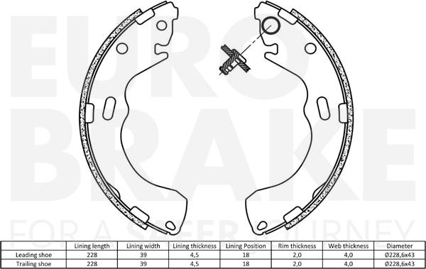 Eurobrake 58492732640 - Bremžu loku komplekts autodraugiem.lv