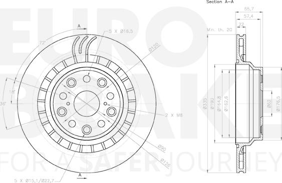 Eurobrake 58153145149 - Bremžu diski autodraugiem.lv