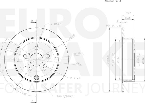 Eurobrake 58153145156 - Bremžu diski autodraugiem.lv