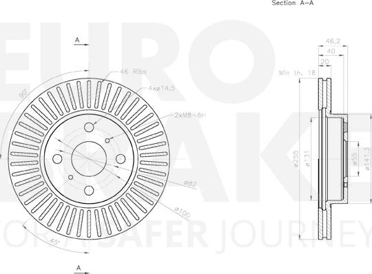 Eurobrake 58153145134 - Bremžu diski autodraugiem.lv