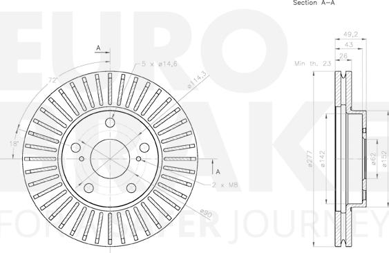 Eurobrake 58153145170 - Bremžu diski autodraugiem.lv