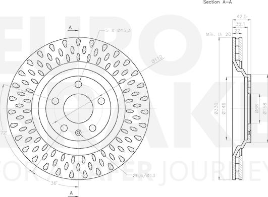 Eurobrake 58153147147 - Bremžu diski autodraugiem.lv