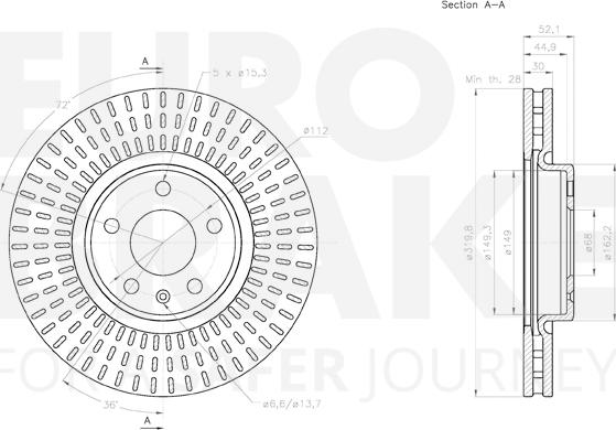 Eurobrake 58153147153 - Bremžu diski autodraugiem.lv