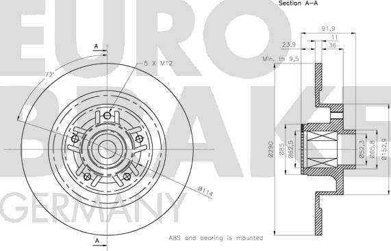 Eurobrake 5815313989 - Bremžu diski autodraugiem.lv