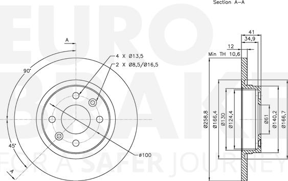 Eurobrake 5815313939 - Bremžu diski autodraugiem.lv