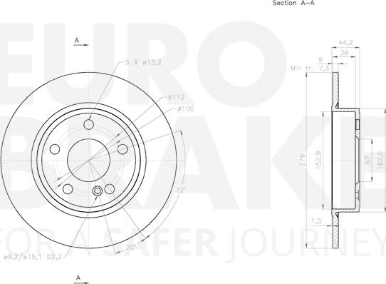 Eurobrake 58153133113 - Bremžu diski autodraugiem.lv