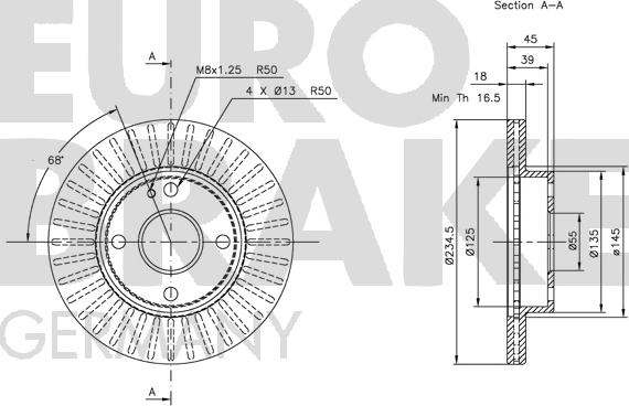 Eurobrake 5815313223 - Bremžu diski autodraugiem.lv
