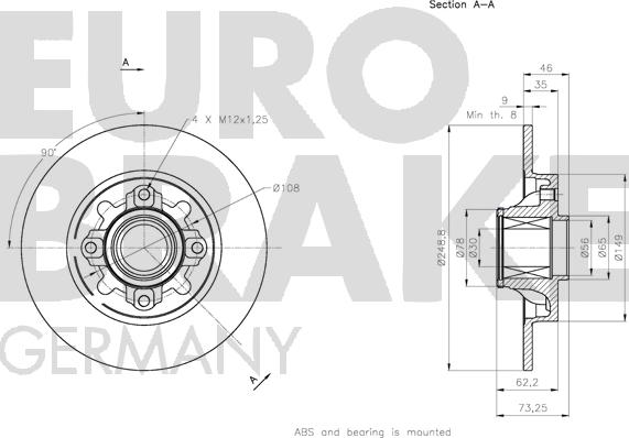 Eurobrake 5815313738 - Bremžu diski autodraugiem.lv